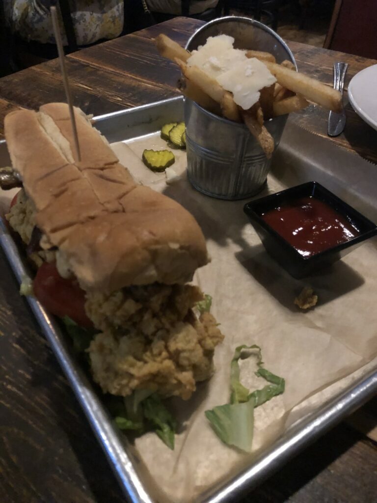 Leroy's Southern Kitchen Pork Belly and Fried Oyster Po-Boy